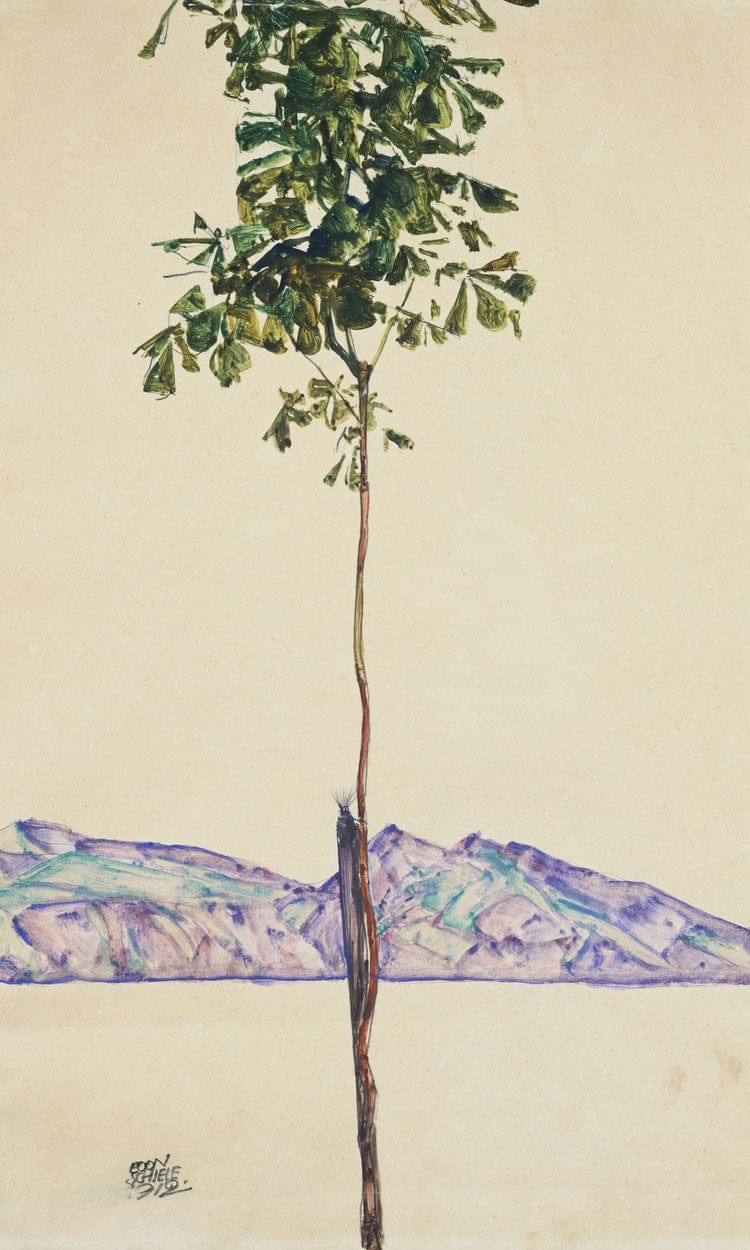 Little Tree (Chestnut Tree At Lake Constance) By Egon Schiele Fine Art Print
