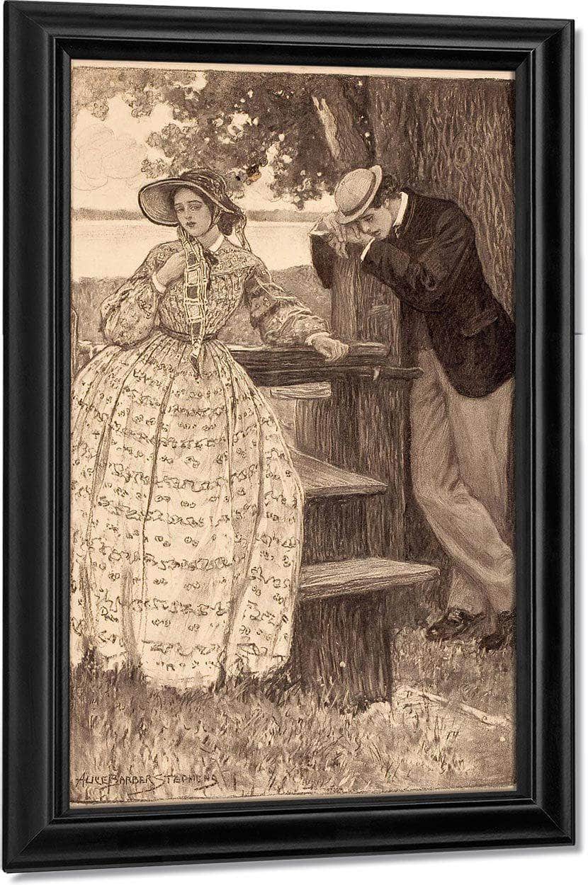 Little Women Story Illustration By Alice Barber Stephens Fine Art Print