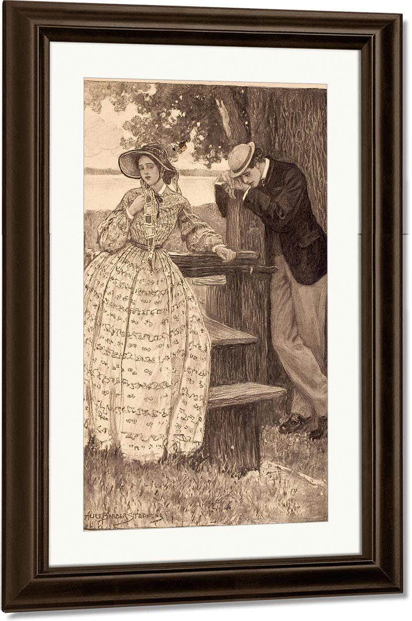 Little Women Story Illustration By Alice Barber Stephens Fine Art Print