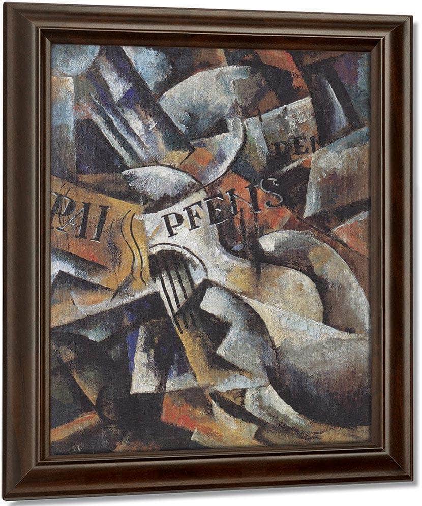 Ljubow Popowa   Stillleben Mit Gitarre 1914 1915 65X46Cm Galerie Gmurzinska Koln By Liubov Popova Fine Art Print