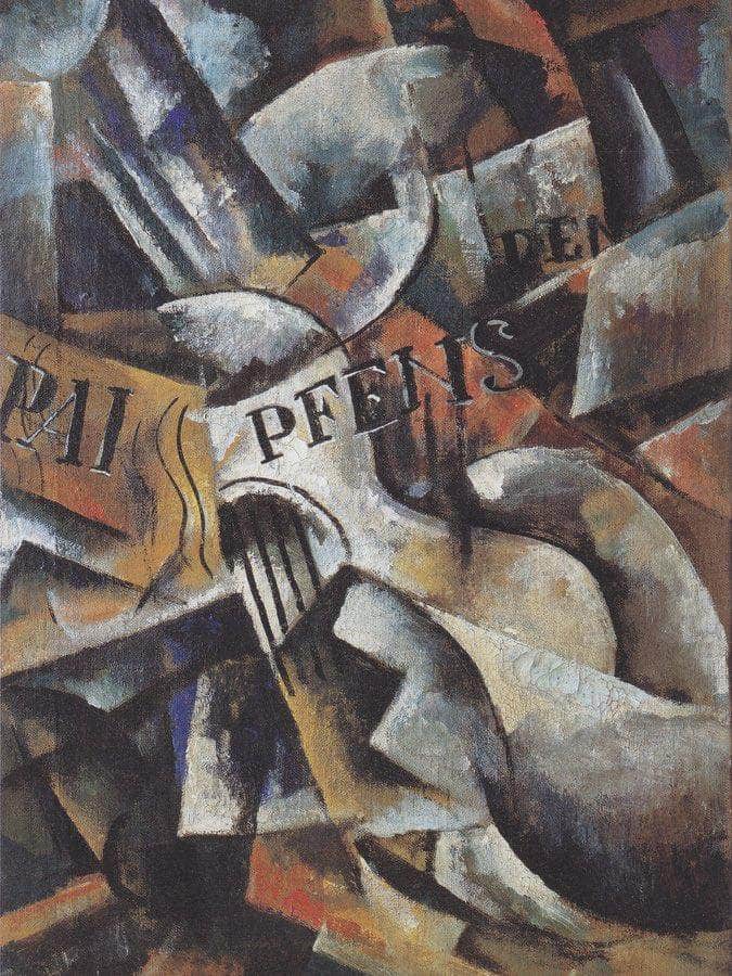 Ljubow Popowa   Stillleben Mit Gitarre 1914 1915 65X46Cm Galerie Gmurzinska Koln By Liubov Popova Fine Art Print