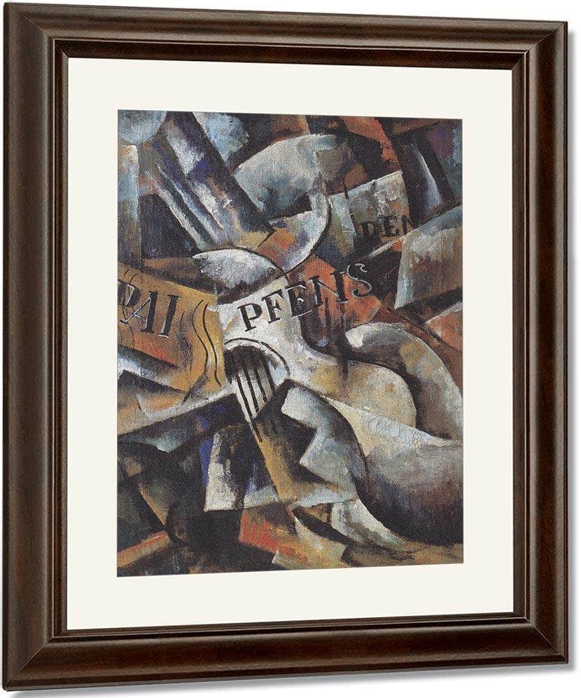 Ljubow Popowa   Stillleben Mit Gitarre 1914 1915 65X46Cm Galerie Gmurzinska Koln By Liubov Popova Fine Art Print
