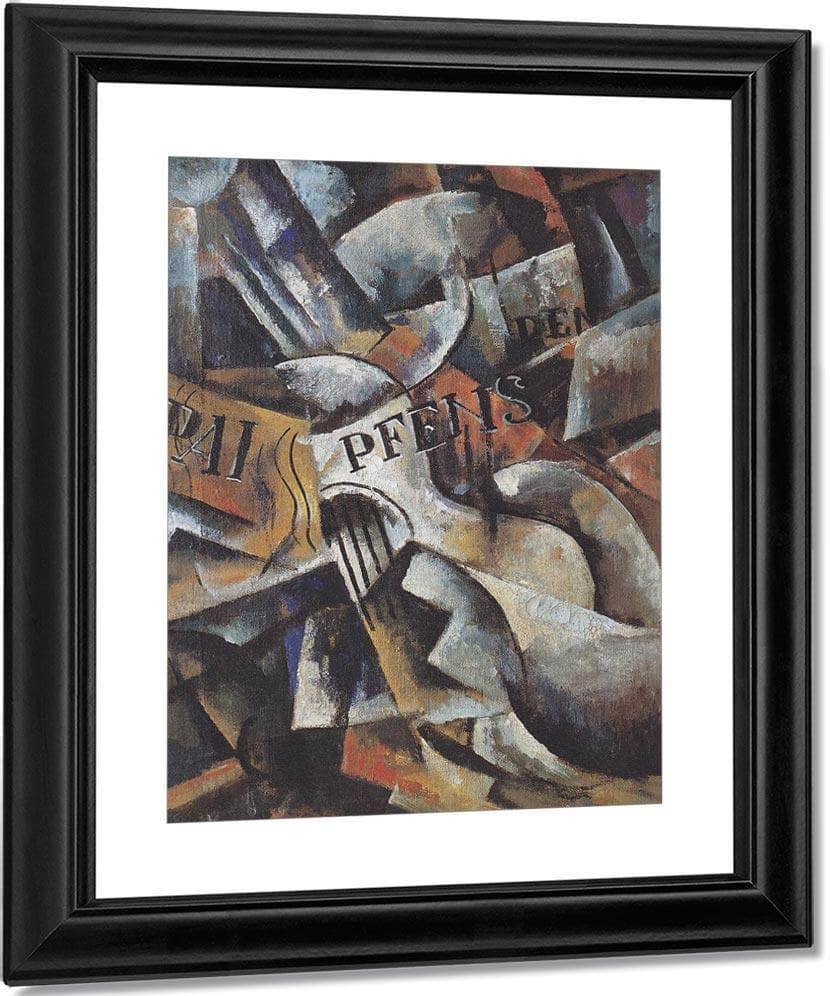 Ljubow Popowa   Stillleben Mit Gitarre 1914 1915 65X46Cm Galerie Gmurzinska Koln By Liubov Popova Fine Art Print