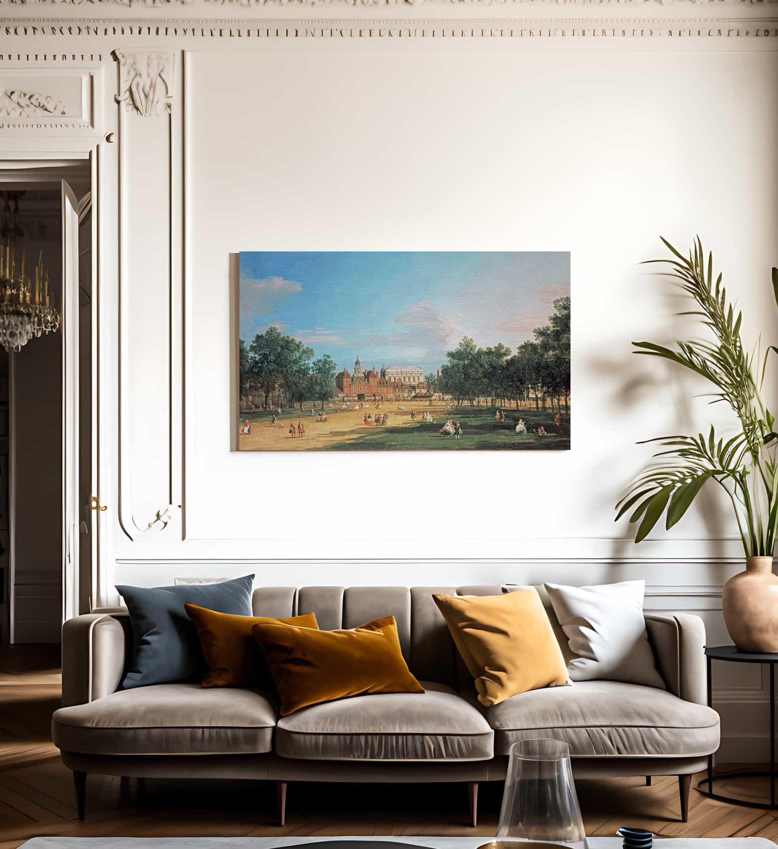 London  The Old Horse Guards And The Banqueting Hall By Canaletto Fine Art Print
