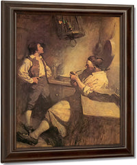 Long John Silver And Hawkins By NC Wyeth Fine Art Print