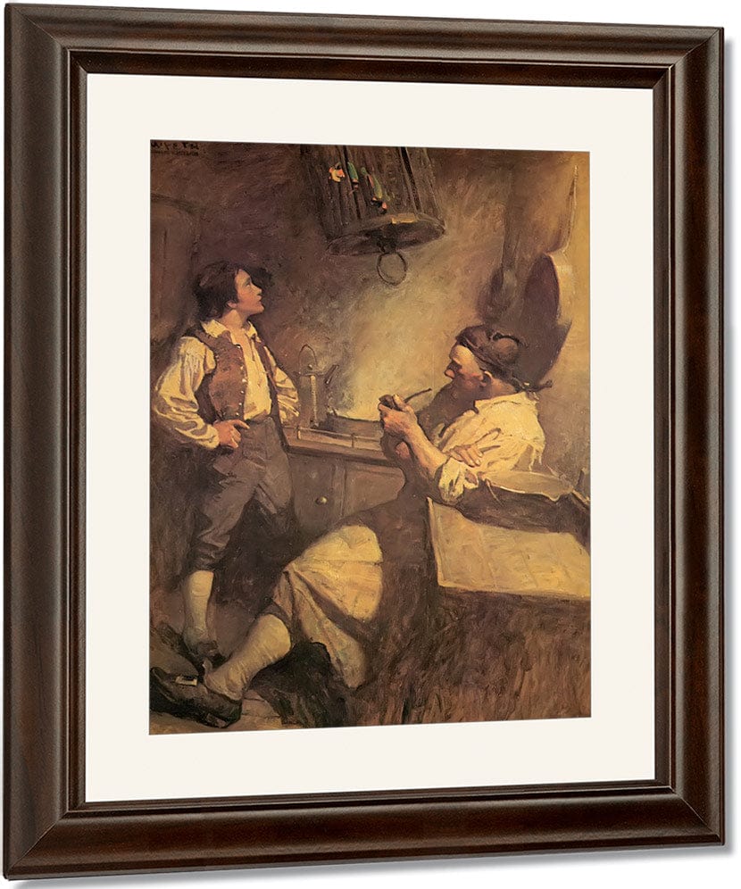 Long John Silver And Hawkins By NC Wyeth Fine Art Print