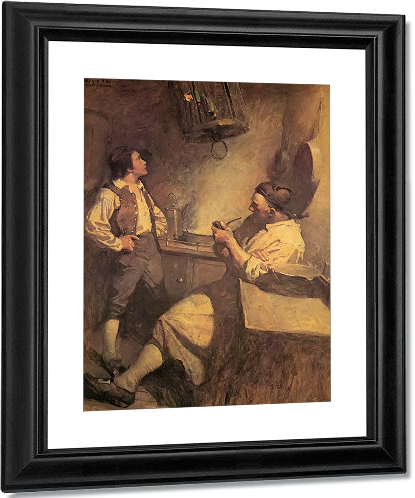 Long John Silver And Hawkins By NC Wyeth Fine Art Print