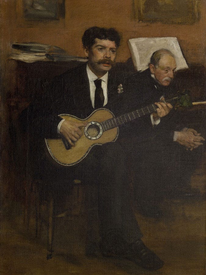 Lorenzo Pagans And Auguste De Gas By Edgar Degas Fine Art Print