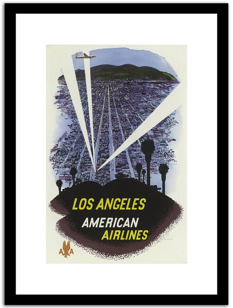 Los Angeles America Airlines  Vintage Poster Fine Art Print