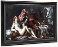 Lot And His Daughters By Joachim Wtewael Fine Art Print