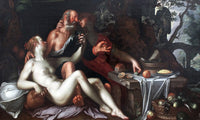 Lot And His Daughters By Joachim Wtewael Fine Art Print