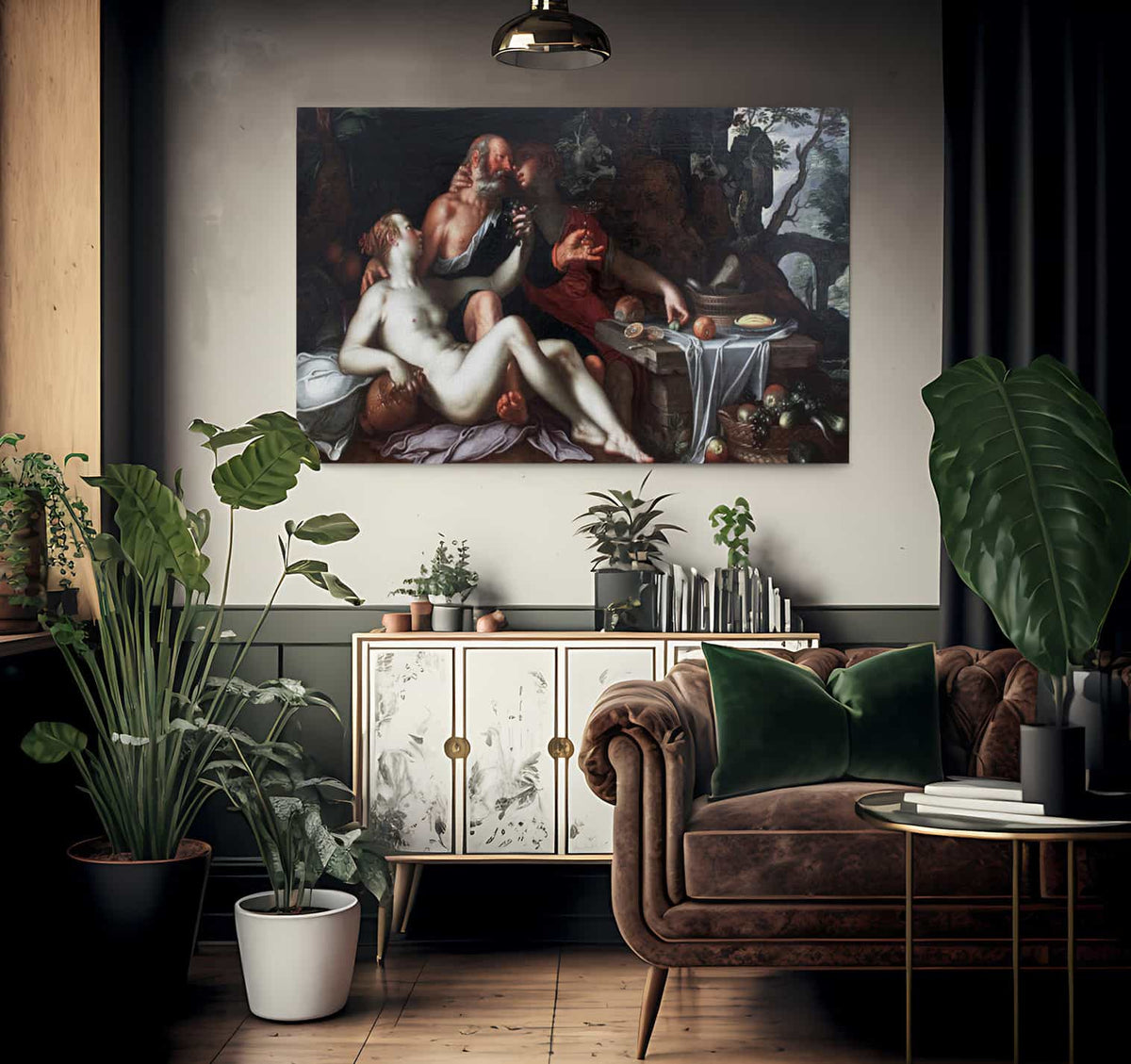 Lot And His Daughters By Joachim Wtewael Fine Art Print