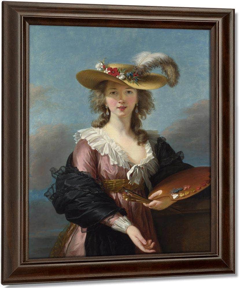Louise Self Portrait In A Straw Hat 1782 By Elisabeth Vigee Le Brun Fine Art Print