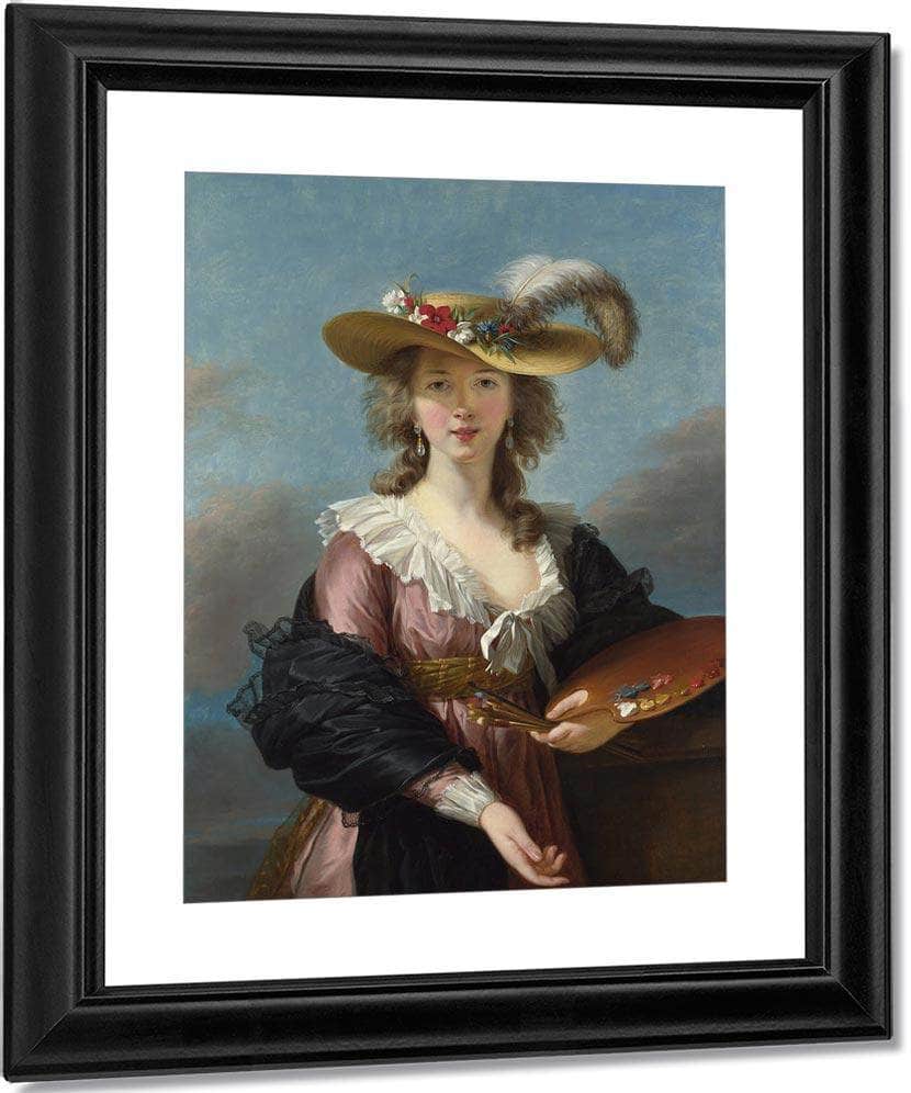 Louise Self Portrait In A Straw Hat 1782 By Elisabeth Vigee Le Brun Fine Art Print