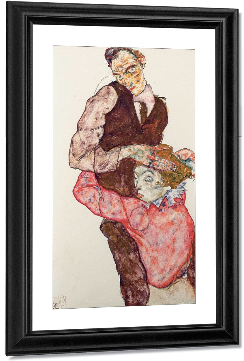 Lovers Self Portrait With Wally 1914 By Egon Schiele Fine Art Print