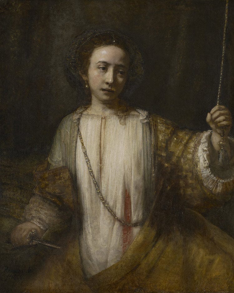Lucretia By Rembrandt Fine Art Print