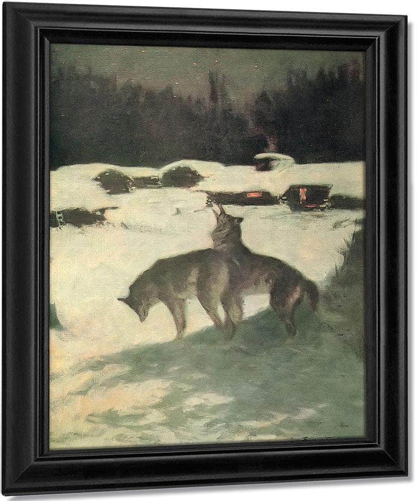 Lumber Camp At Night Aka The Tragedy Of The Trees By Frederic Remington Fine Art Print