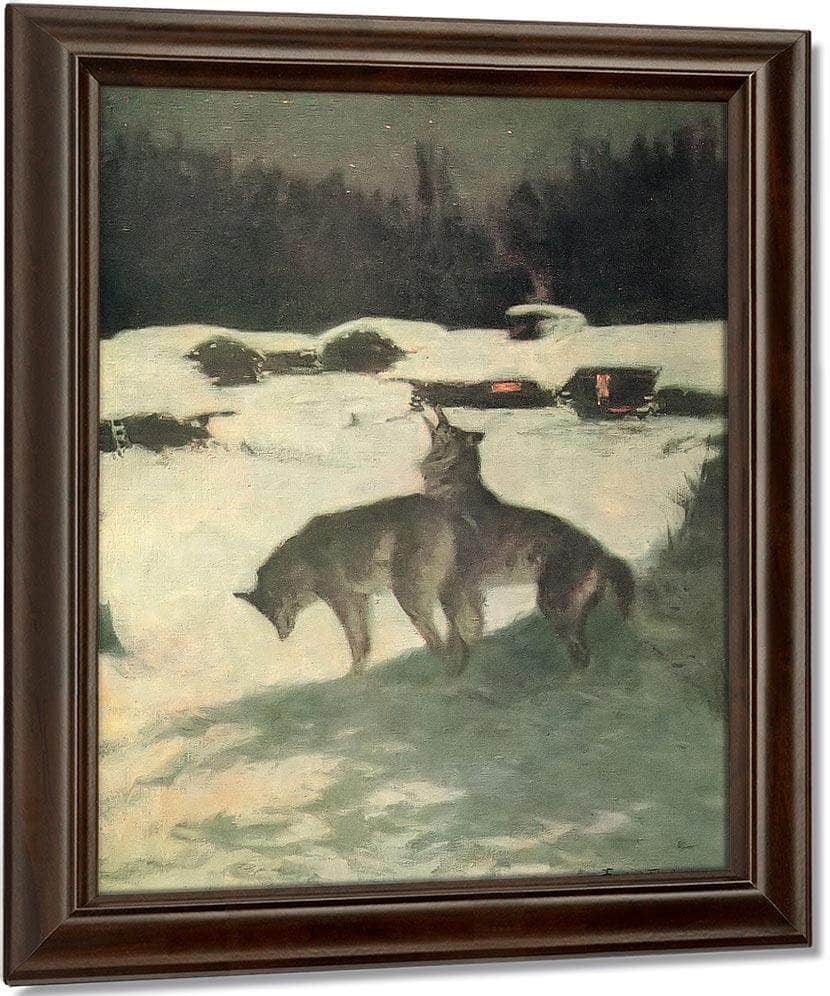 Lumber Camp At Night Aka The Tragedy Of The Trees By Frederic Remington Fine Art Print