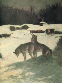 Lumber Camp At Night Aka The Tragedy Of The Trees By Frederic Remington Fine Art Print