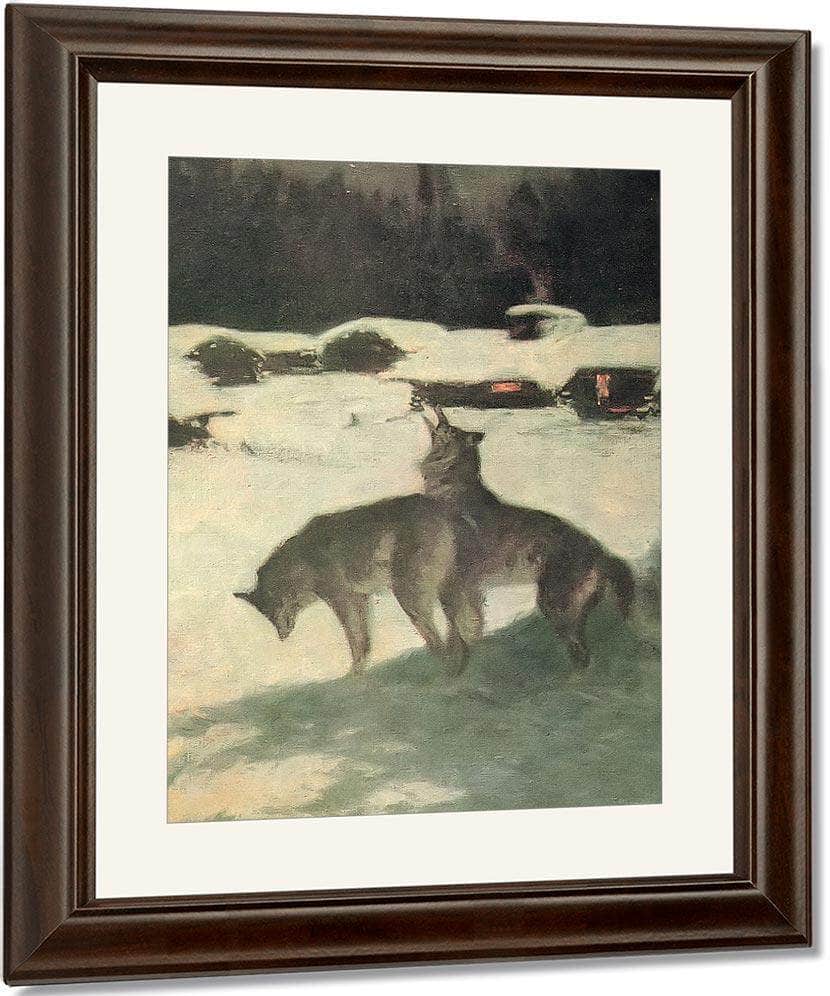 Lumber Camp At Night Aka The Tragedy Of The Trees By Frederic Remington Fine Art Print