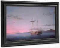 Lumber Schooners At Evening On Penobscot Bay (1863) By Fitz Henry Lane Fine Art Print