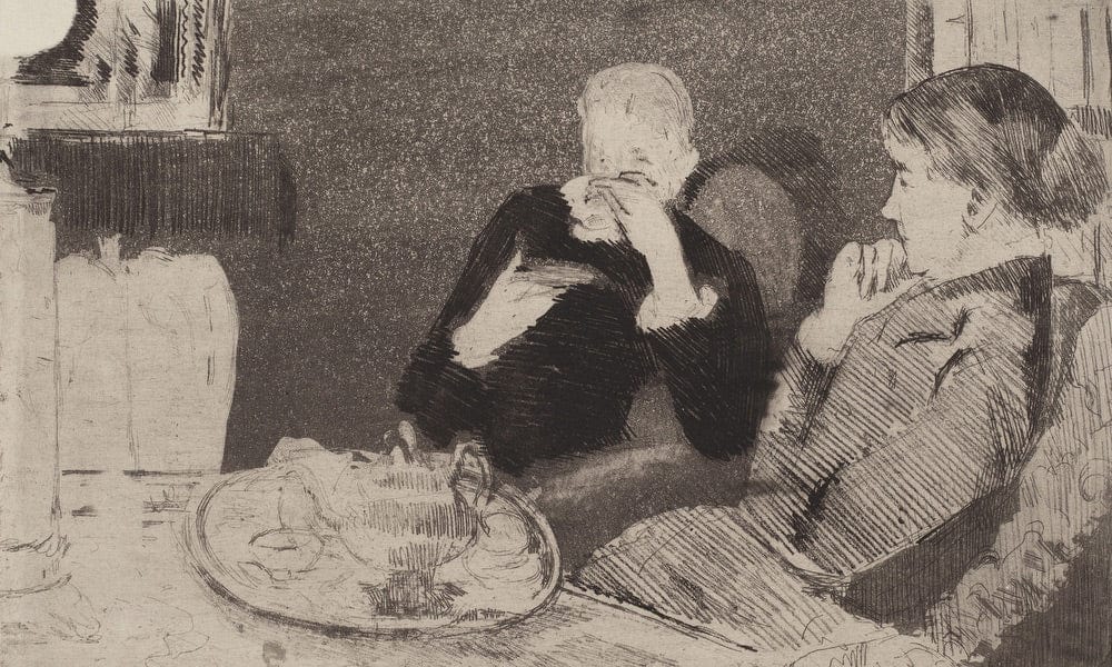 Lydia And Her Mother At Tea By Mary Cassatt Fine Art Print