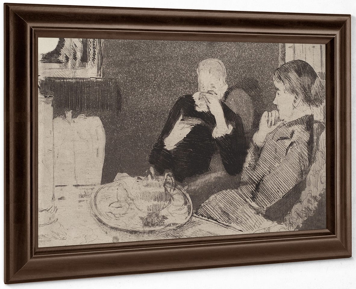 Lydia And Her Mother At Tea By Mary Cassatt Fine Art Print