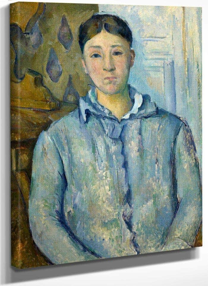 Madame Cezanne In Blue By Cezanne Paul Fine Art Print