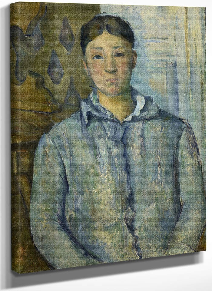 Madame Cezanne In Blue By Paul Cezanne Fine Art Print