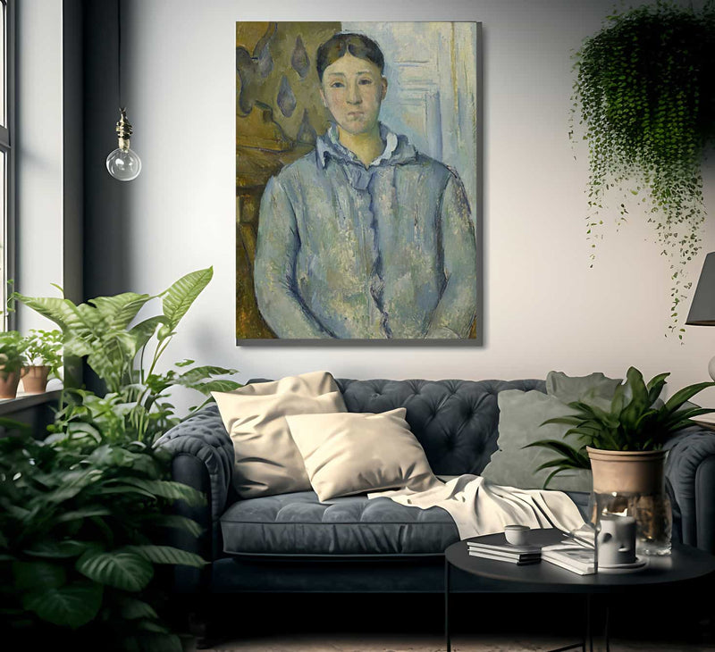 Madame Cezanne In Blue By Paul Cezanne Fine Art Print