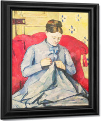 Madame Cezanne Sewing By Paul Cezanne Fine Art Print
