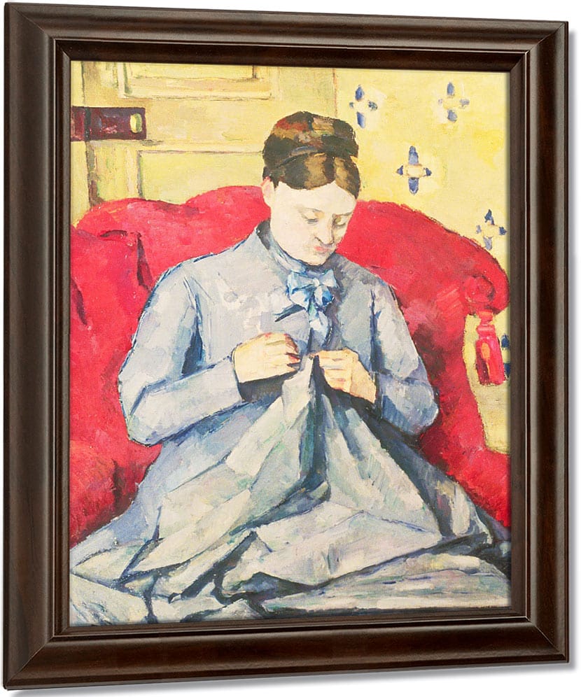 Madame Cezanne Sewing By Paul Cezanne Fine Art Print