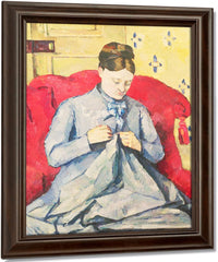 Madame Cezanne Sewing By Paul Cezanne Fine Art Print