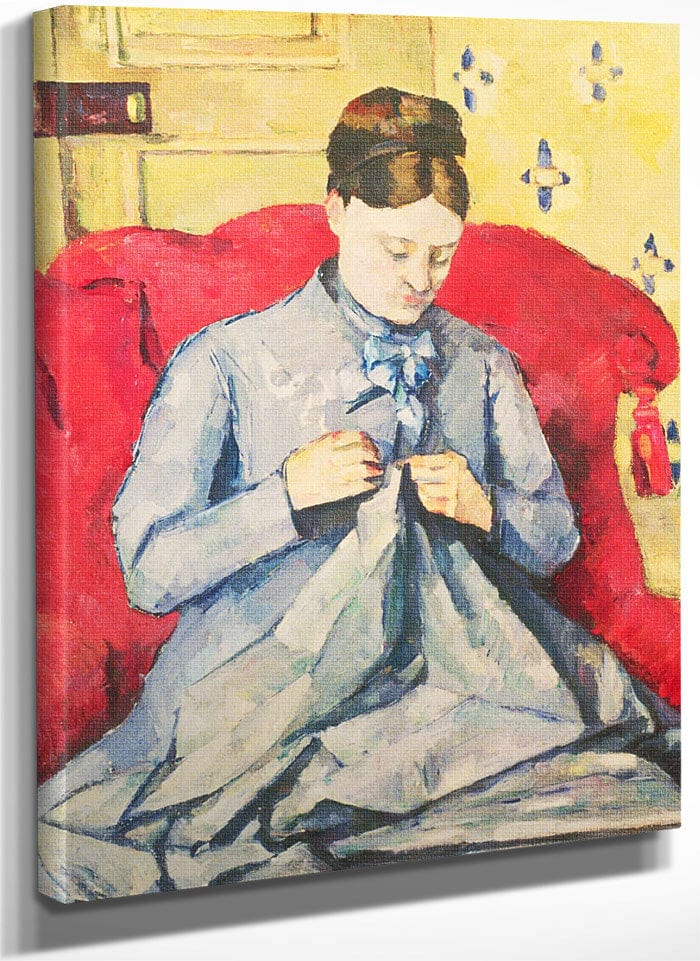 Madame Cezanne Sewing By Paul Cezanne Fine Art Print