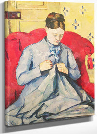 Madame Cezanne Sewing By Paul Cezanne Fine Art Print