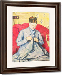 Madame Cezanne Sewing By Paul Cezanne Fine Art Print