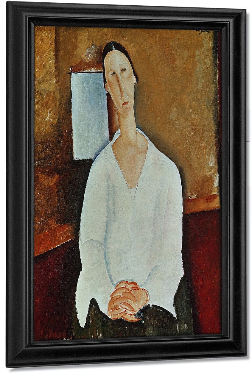 Madame Zborowska With Clasped Hands By Amedeo Modigliani Fine Art Print