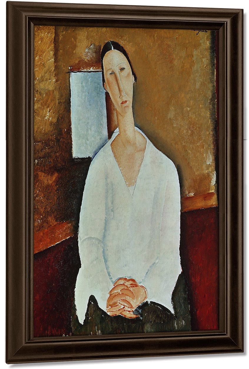 Madame Zborowska With Clasped Hands By Amedeo Modigliani Fine Art Print