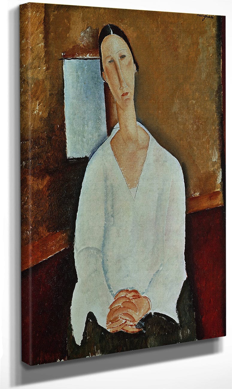 Madame Zborowska With Clasped Hands By Amedeo Modigliani Fine Art Print