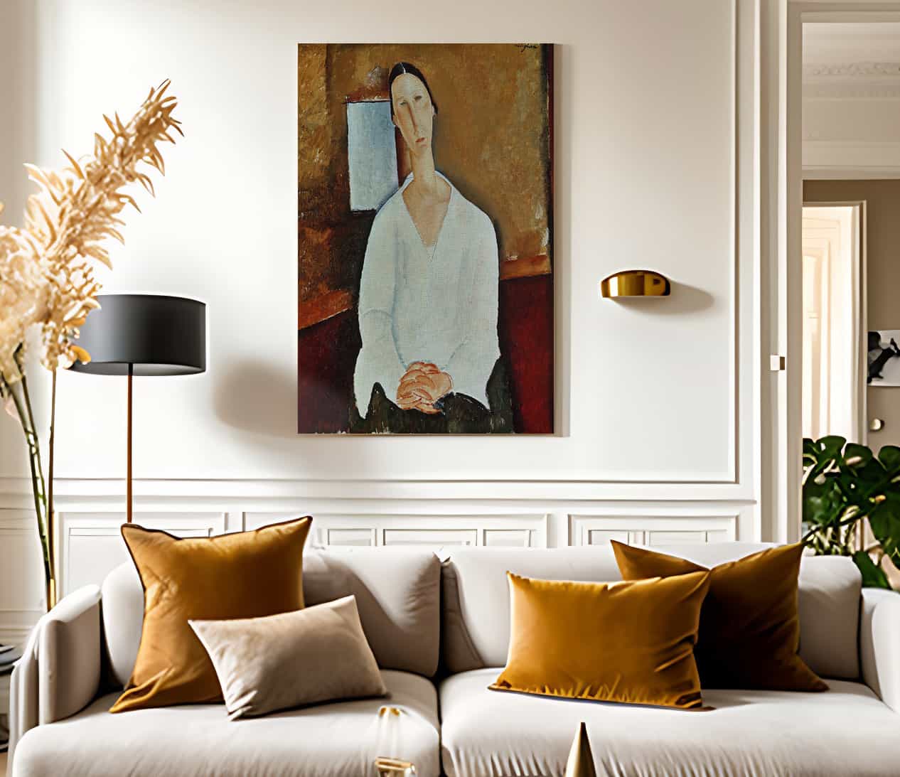 Madame Zborowska With Clasped Hands By Amedeo Modigliani Fine Art Print