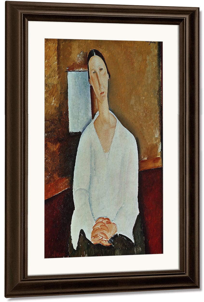 Madame Zborowska With Clasped Hands By Amedeo Modigliani Fine Art Print