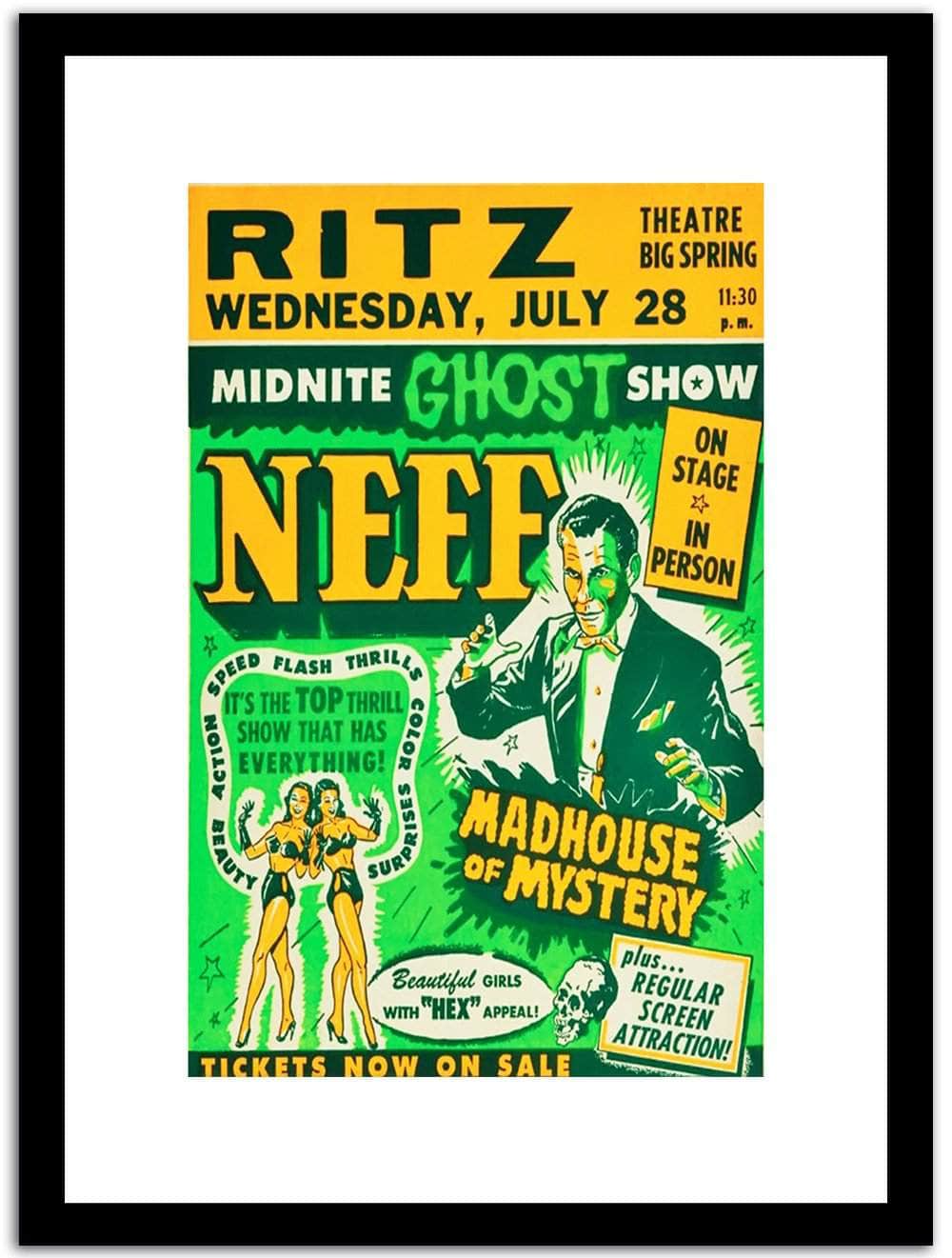 Madhouse Of Mystery  Vintage Circus Poster Fine Art Print