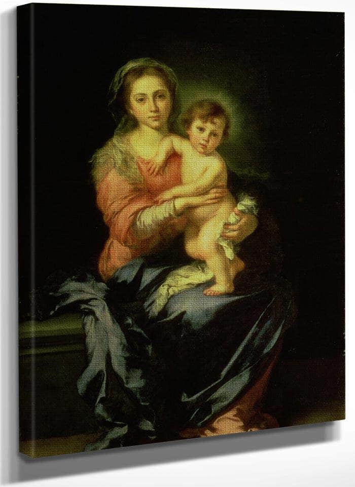 Madonna And Child By Bartolome Esteban Murillo Fine Art Print
