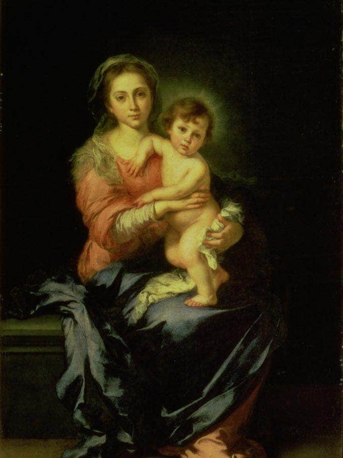 Madonna And Child By Bartolome Esteban Murillo Fine Art Print