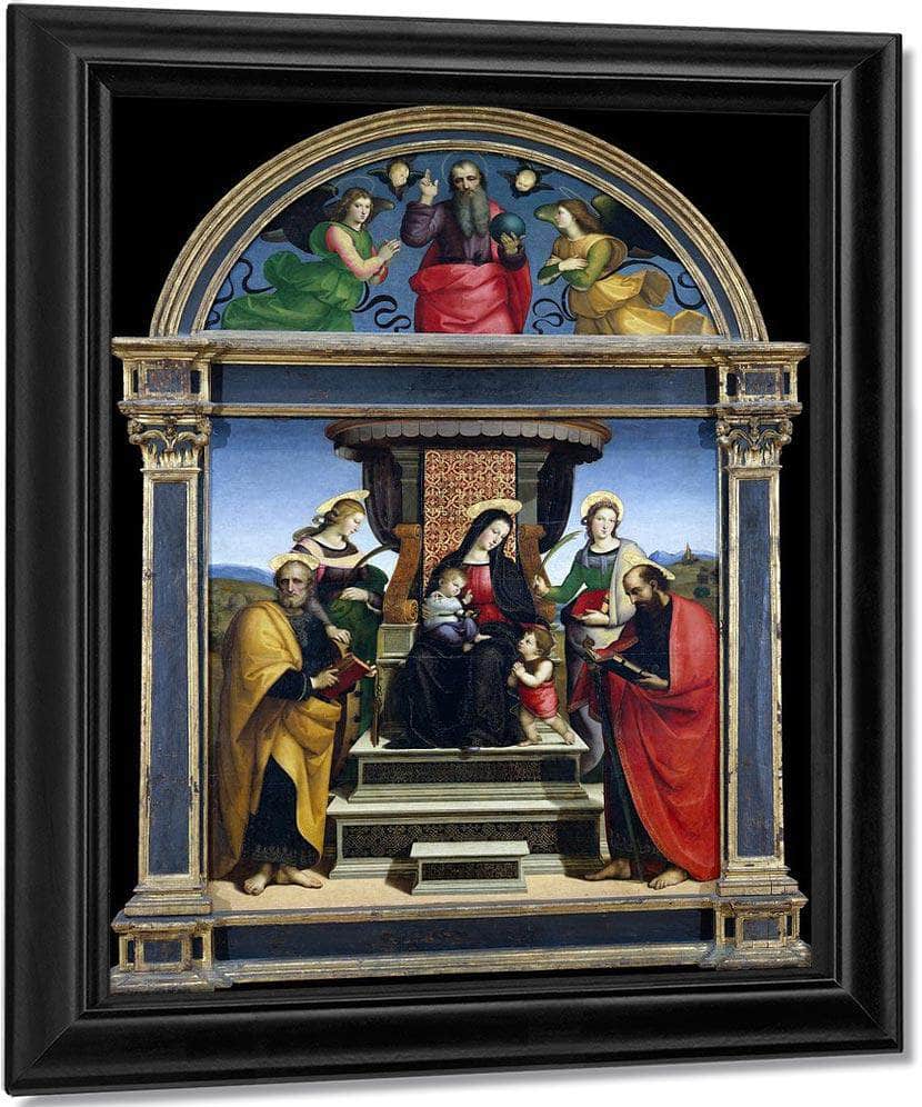 Madonna And Child Enthroned With Saints By Raphael Fine Art Print
