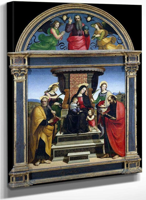 Madonna And Child Enthroned With Saints By Raphael Fine Art Print