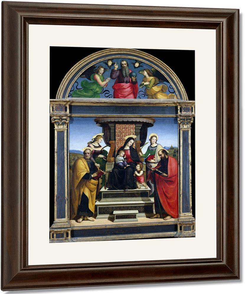 Madonna And Child Enthroned With Saints By Raphael Fine Art Print