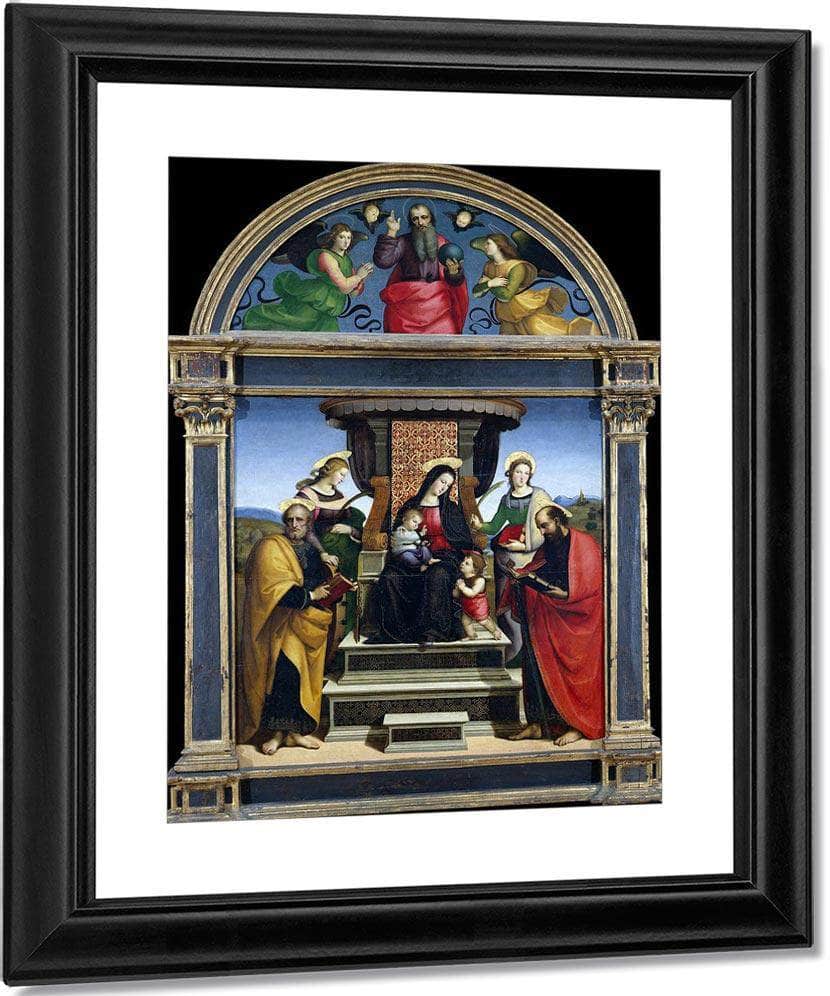 Madonna And Child Enthroned With Saints By Raphael Fine Art Print