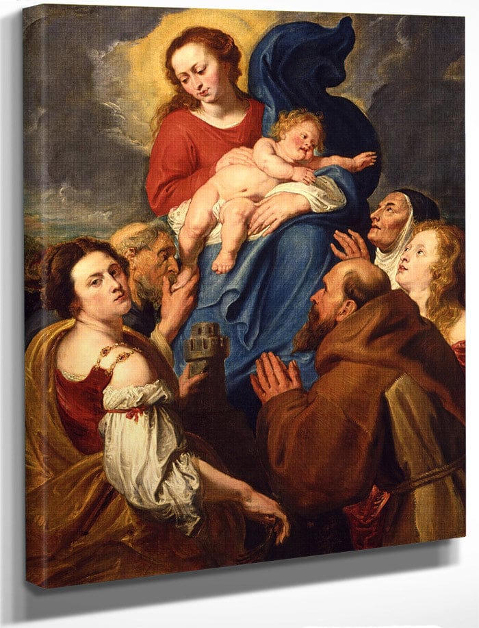 Madonna And Child With Five Saints By Anthony Van Dyck Fine Art Print