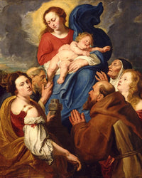 Madonna And Child With Five Saints By Anthony Van Dyck Fine Art Print